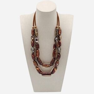 CHICO'S‎ Lyra Multi-Print Acrylic Beaded Necklace